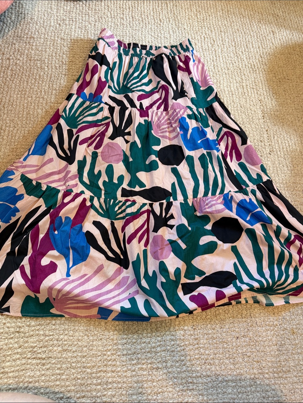 Oliphant Reef Magenta Floral Maxi Skirt in Purple, Blue & Green - Picture 3 of 4